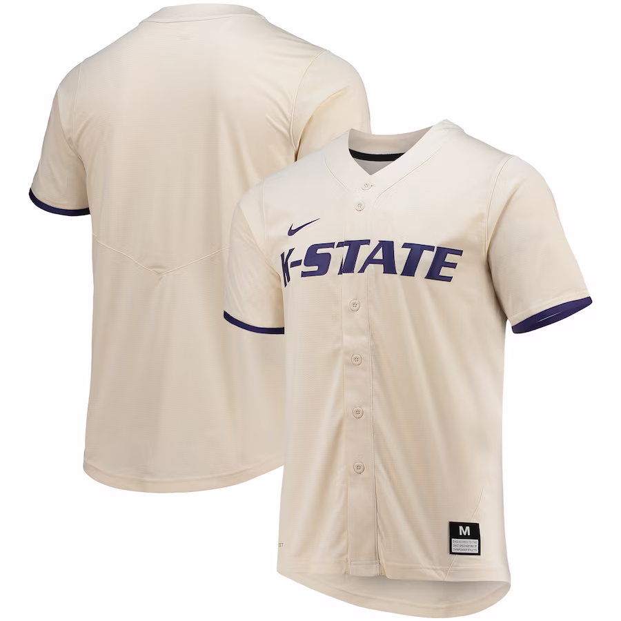 Kansas State Wildcats Nike Replica Baseball Jersey - Natural - Puhuasuan