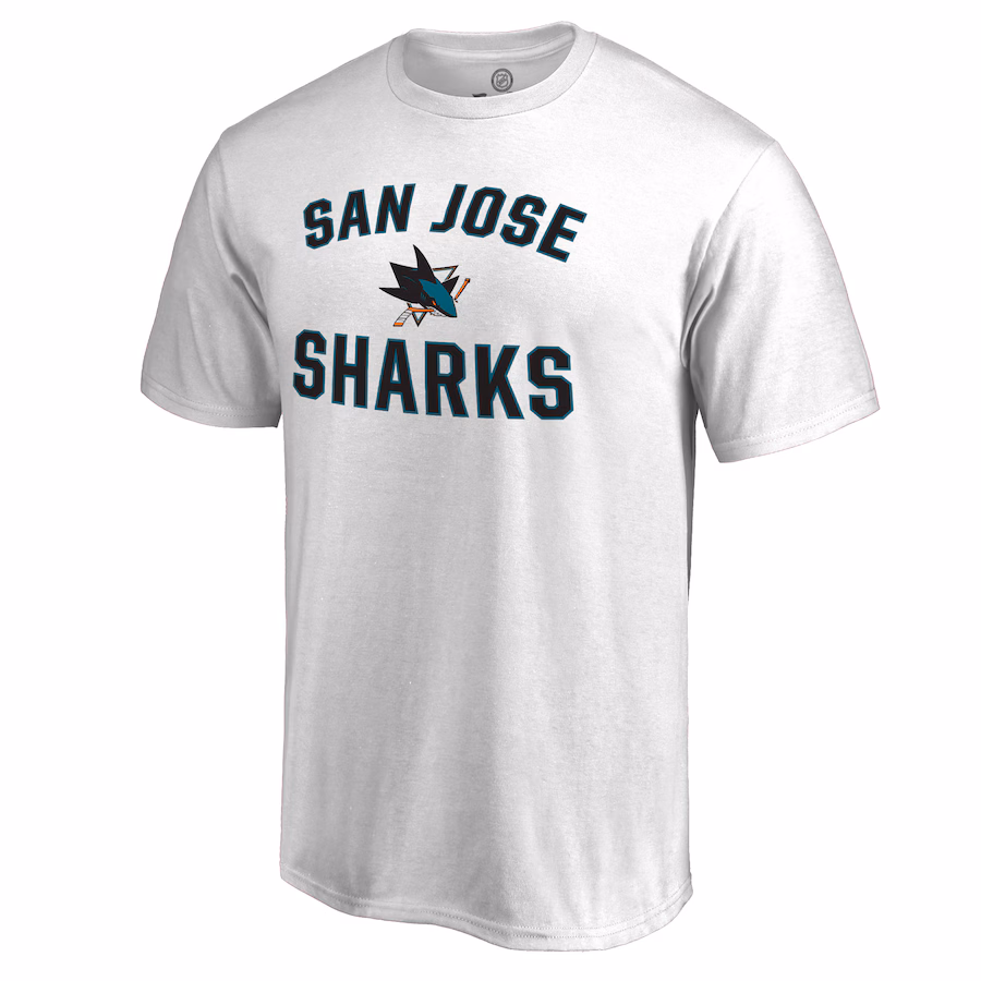 Men's San Jose Sharks Victory Arch White T-Shirt - Puhuasuan