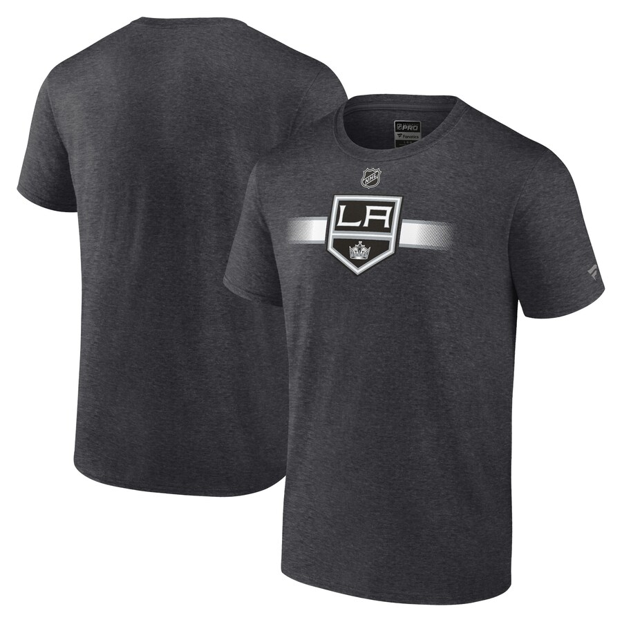 Men's Los Angeles Kings Fanatics Heather Charcoal Authentic Pro Secondary T-Shirt - Puhuasuan