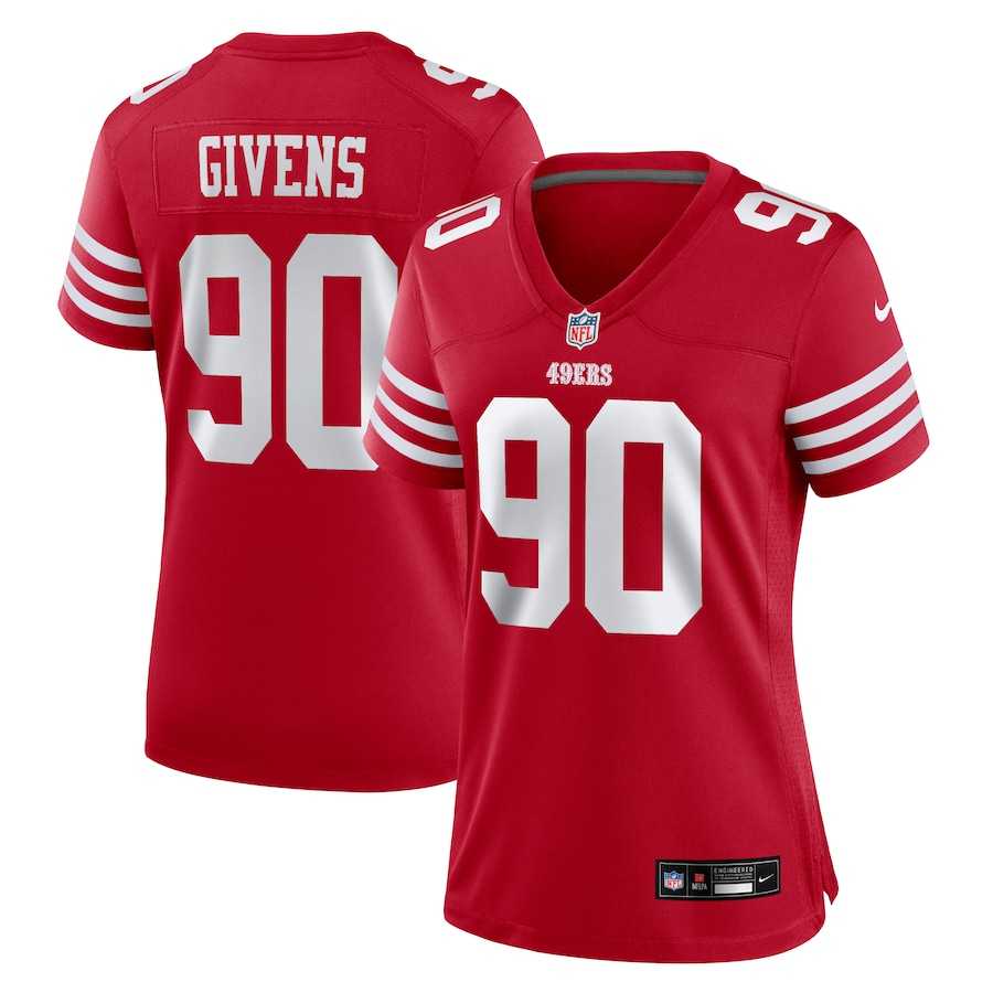 Women's San Francisco 49ers Kevin Givens Nike Scarlet Game Jersey - Puhuasuan