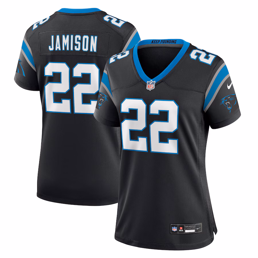 Women's Carolina Panthers D'Shawn Jamison Nike  Black Team Game Jersey - Puhuasuan