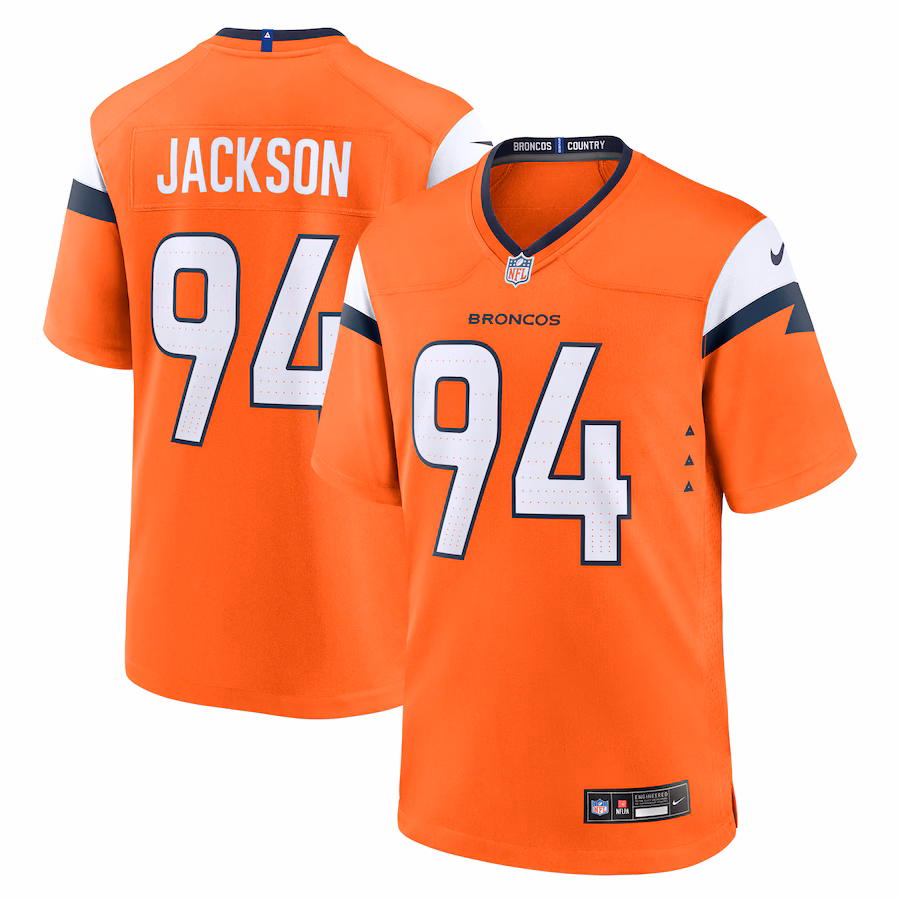 Men's Denver Broncos Jordan Jackson Nike Orange Team Game Jersey - Puhuasuan