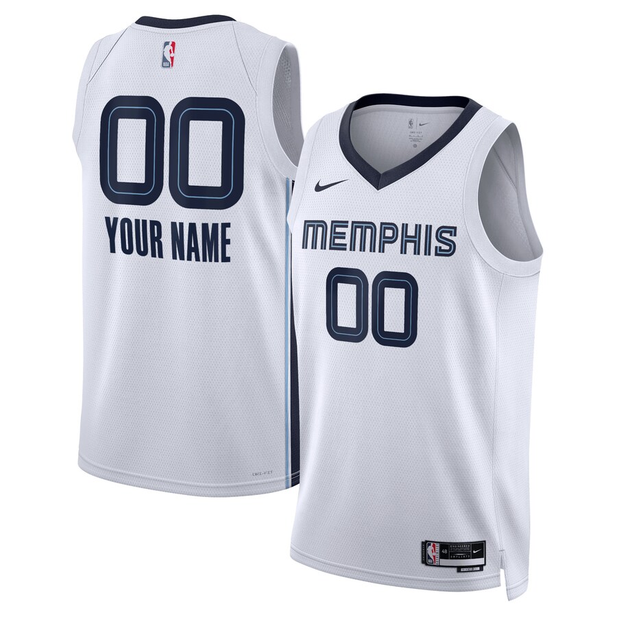 Unisex Memphis Grizzlies Nike White Swingman Custom Jersey - Association Edition - Puhuasuan