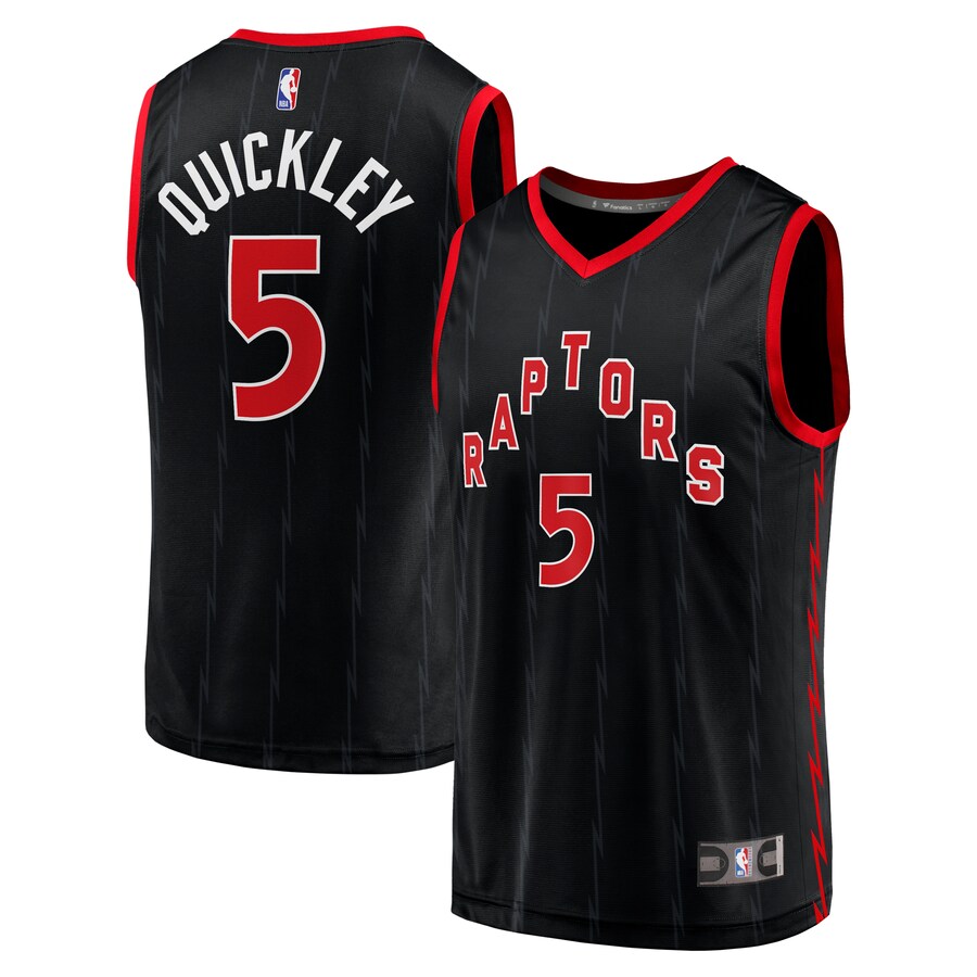 Men's Toronto Raptors Immanuel Quickley Fanatics Black Fast Break Player Jersey - Statement Edition - Puhuasuan