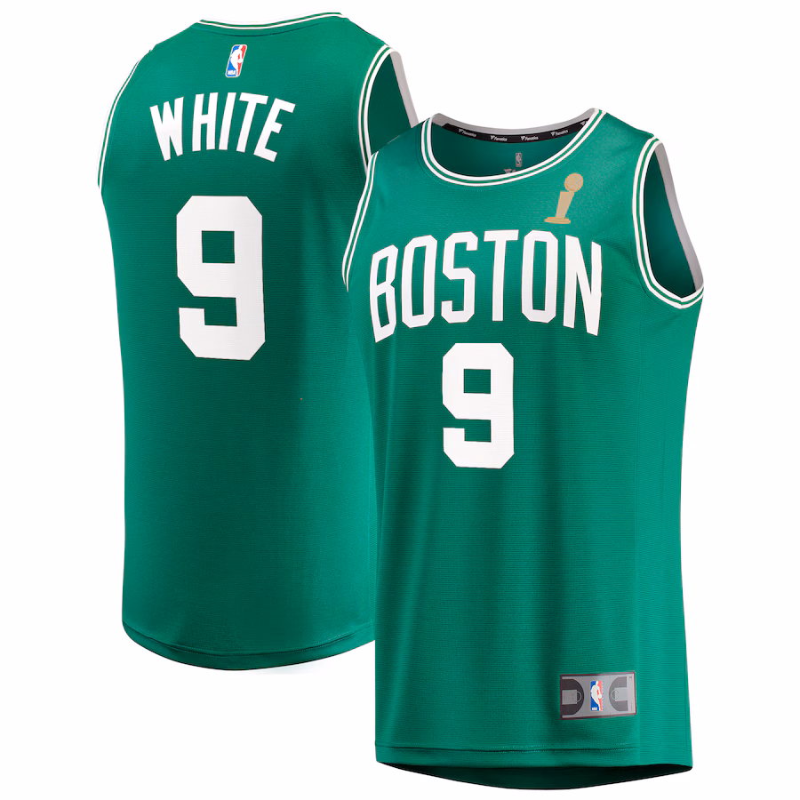 Youth Boston Celtics Derrick White Fanatics Kelly Green 2024 NBA Finals Champions Fast Break Replica Player Jersey - Icon Edition - Puhuasuan