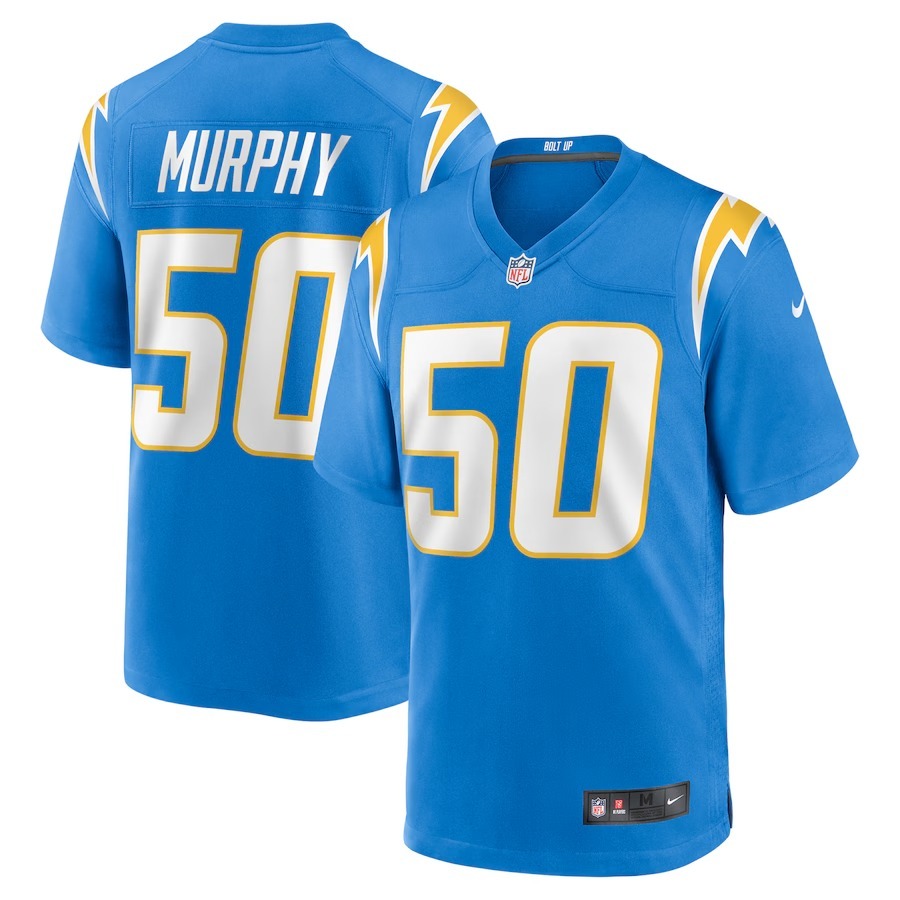 Men's Los Angeles Chargers Caleb Murphy Nike Powder Blue Team Game Jersey - Puhuasuan