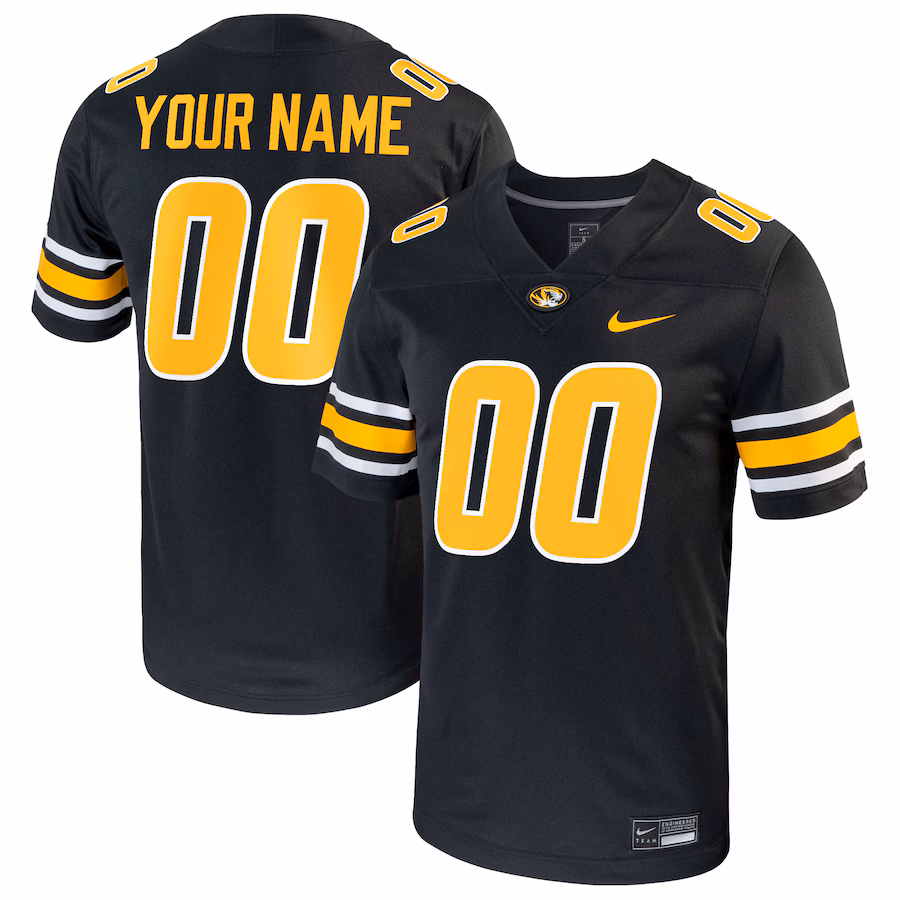 Men's Nike  Black Missouri Tigers Football Custom Game Jersey - Puhuasuan