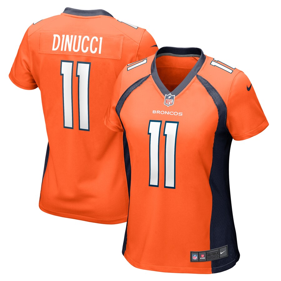 Women's Denver Broncos Ben DiNucci Nike  Orange Team Game Jersey - Puhuasuan