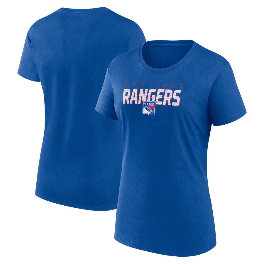 Women's New York Rangers Blue Launch Scoop Neck T-Shirt - Puhuasuan