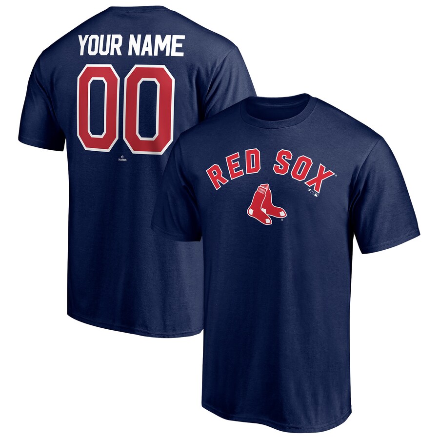 Men's Boston Red Sox Navy Personalized Team Winning Streak Name & Number T-Shirt - Puhuasuan