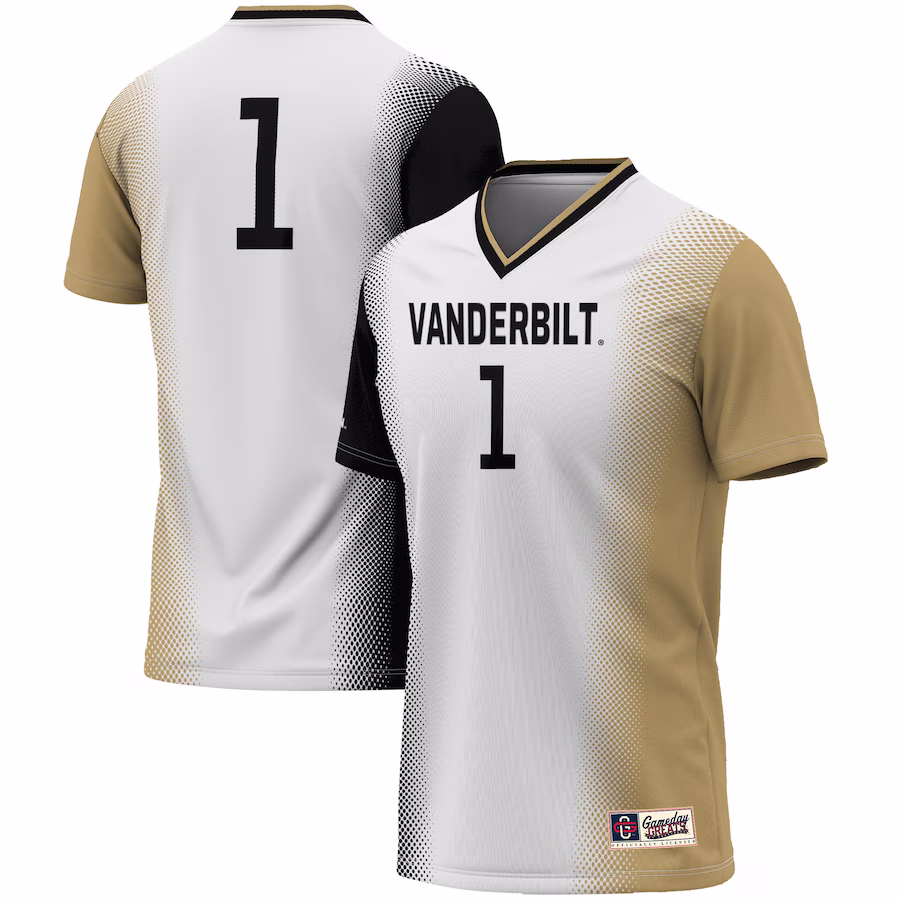 #1 Vanderbilt Commodores GameDay Greats Youth  Lightweight Women's Soccer Jersey - White - Puhuasuan