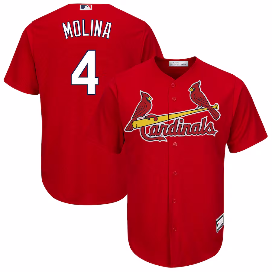Men's St. Louis Cardinals Yadier Molina Red Big & Tall Replica Player Jersey - Puhuasuan