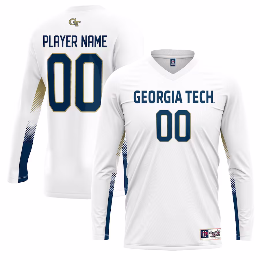 Georgia Tech Yellow Jackets GameDay Greats Unisex NIL Lightweight Volleyball Jersey - White - Puhuasuan