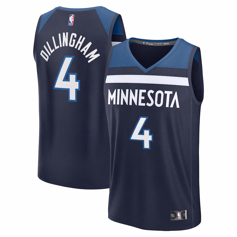 Men's Minnesota Timberwolves Rob Dillingham  Fanatics Navy 2024 NBA Draft Fast Break Player Jersey - Icon Edition - Puhuasuan