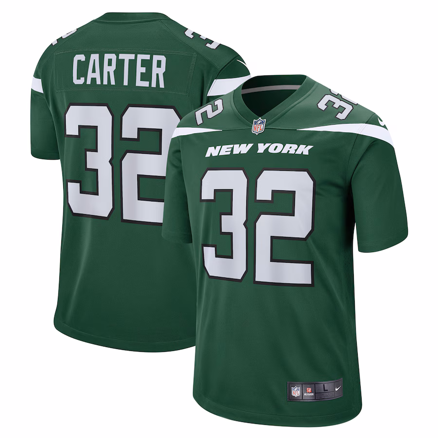 Men's New York Jets Michael Carter Nike Gotham Green Game Jersey - Puhuasuan