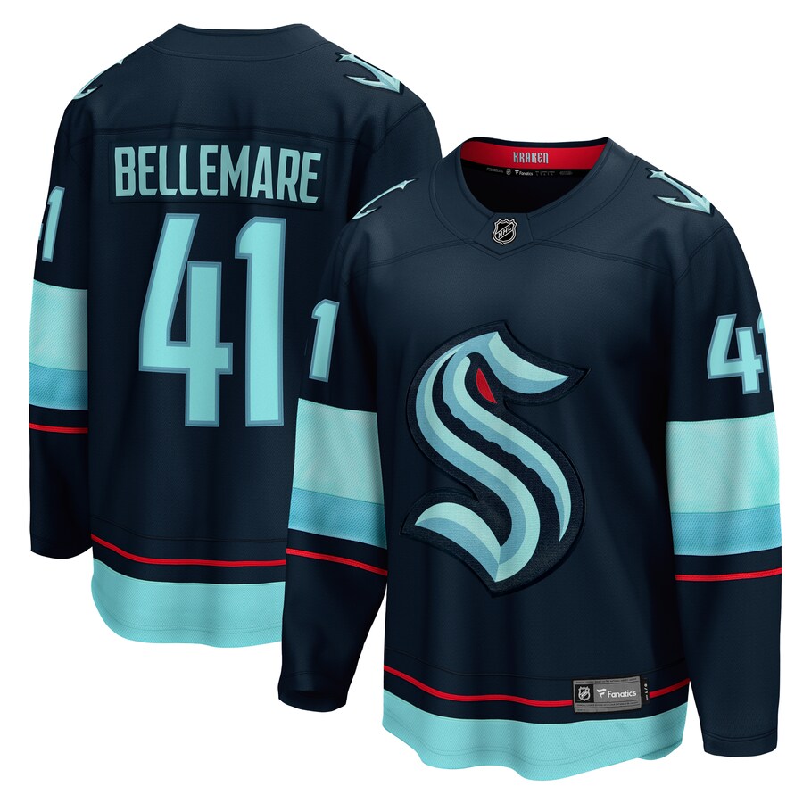 Men's Seattle Kraken Pierre-Edouard Bellemare Fanatics Branded Deep Sea Blue Home Breakaway Player Jersey - Puhuasuan