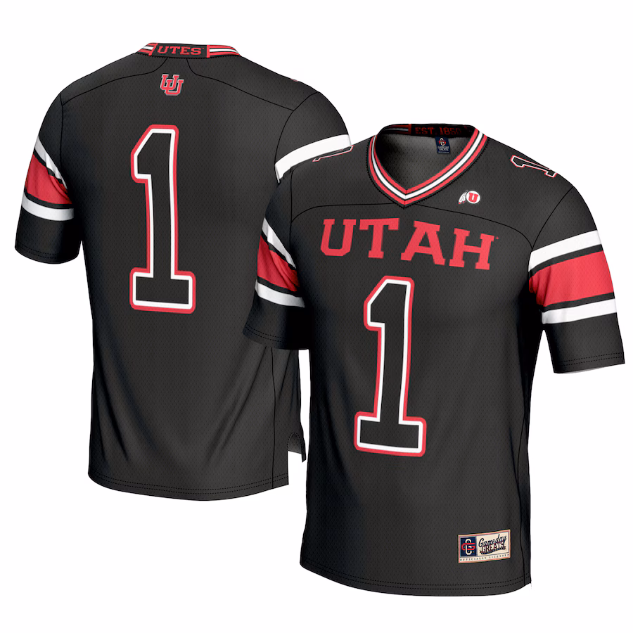 Men's GameDay Greats #1 Black Utah Utes Football Jersey - Puhuasuan