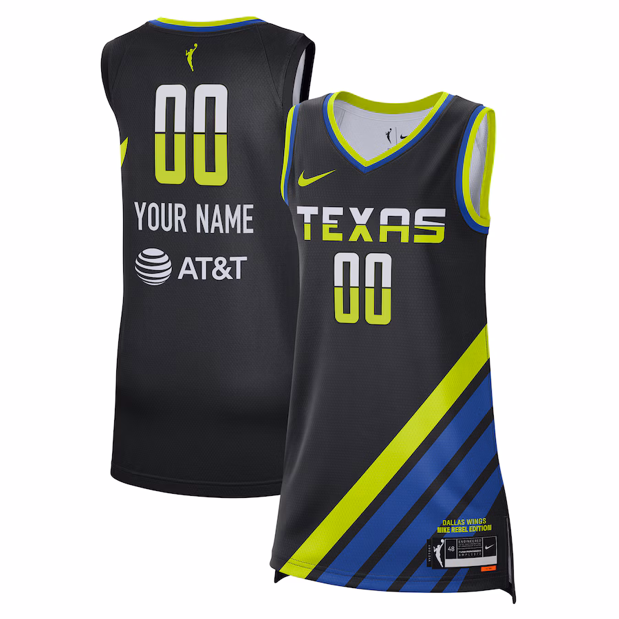 Unisex Dallas Wings  Nike Black Rebel Edition Custom Jersey - Puhuasuan