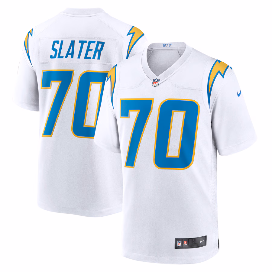 Men's Los Angeles Chargers Rashawn Slater Nike White Game Jersey - Puhuasuan