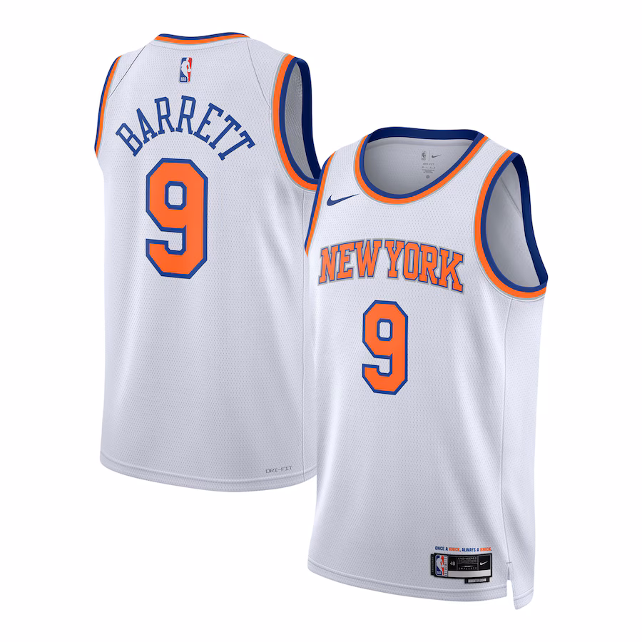 Unisex New York Knicks RJ Barrett Nike White Swingman Jersey - Association Edition - Puhuasuan