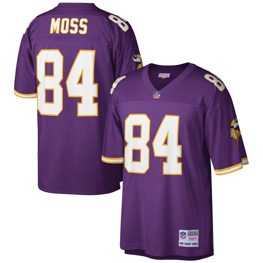 Men's Minnesota Vikings Randy Moss Mitchell & Ness Purple Retired Player Legacy Replica Jersey - Puhuasuan