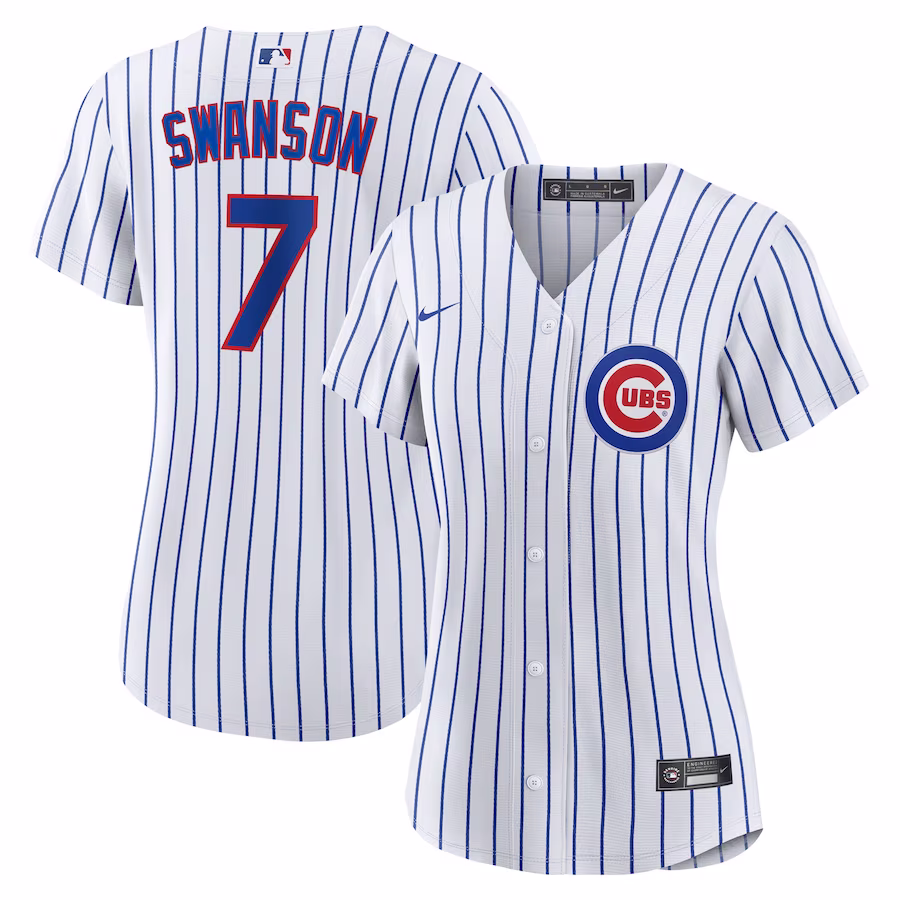 Women's Chicago Cubs Dansby Swanson Nike White/Royal Home Replica Player Jersey - Puhuasuan