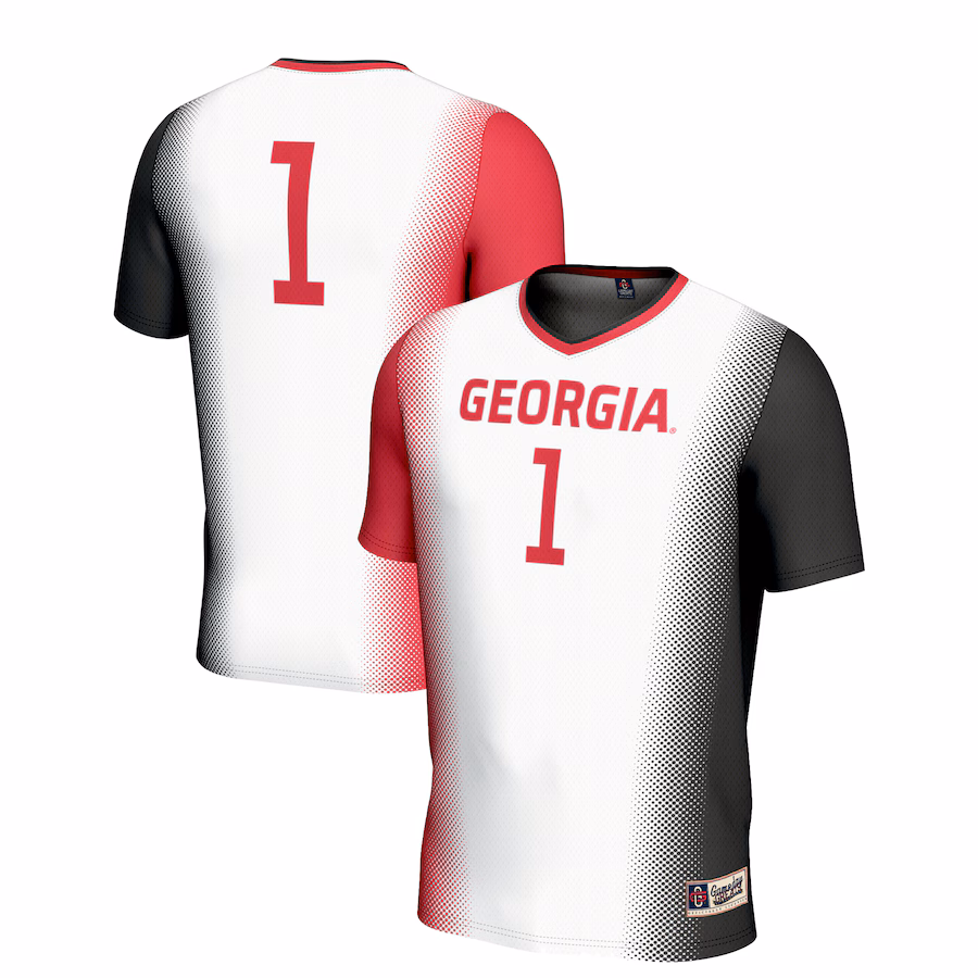 Unisex GameDay Greats #1 White Georgia Bulldogs Women's Soccer Lightweight Fashion Jersey - Puhuasuan