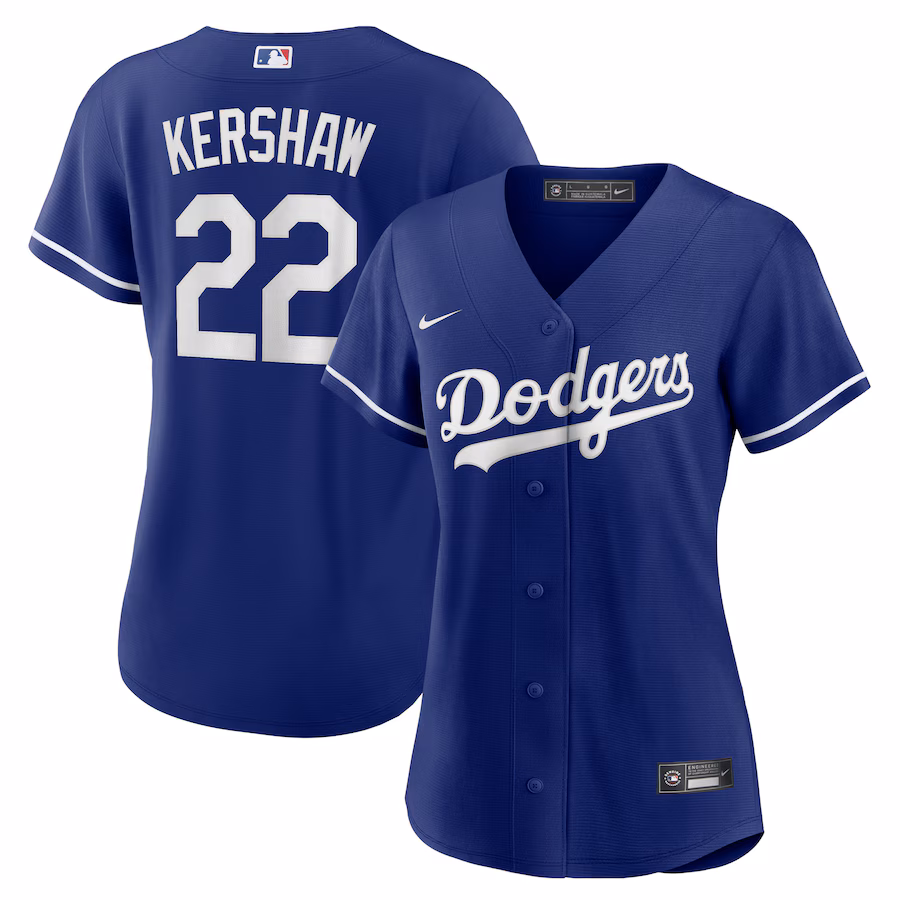 Women's Los Angeles Dodgers Clayton Kershaw Nike Royal Replica Player Jersey - Puhuasuan