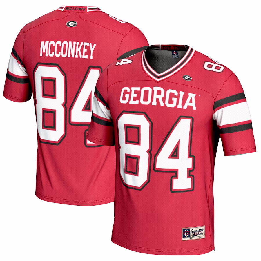 Ladd McConkey Georgia Bulldogs GameDay Greats NIL Player Football Jersey - Red - Puhuasuan