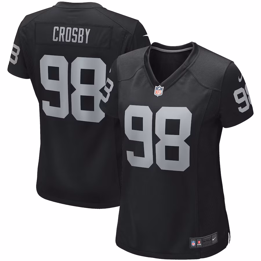 Women's Las Vegas Raiders Maxx Crosby Nike Black Game Jersey - Puhuasuan
