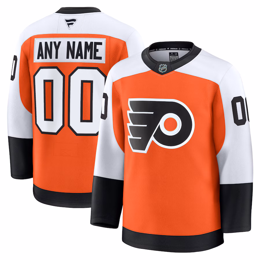 Men's Philadelphia Flyers Fanatics Orange Home Premium Custom Jersey - Puhuasuan