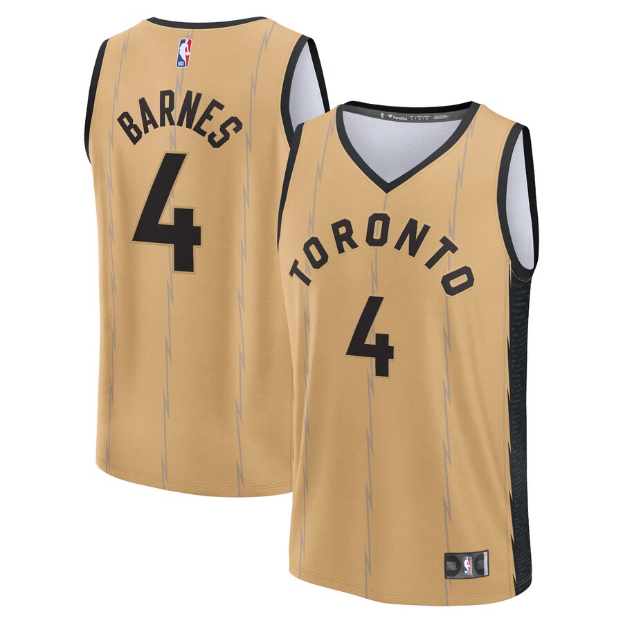 Men's Toronto Raptors Scottie Barnes Fanatics Gold Fast Break Jersey - City Edition - Puhuasuan