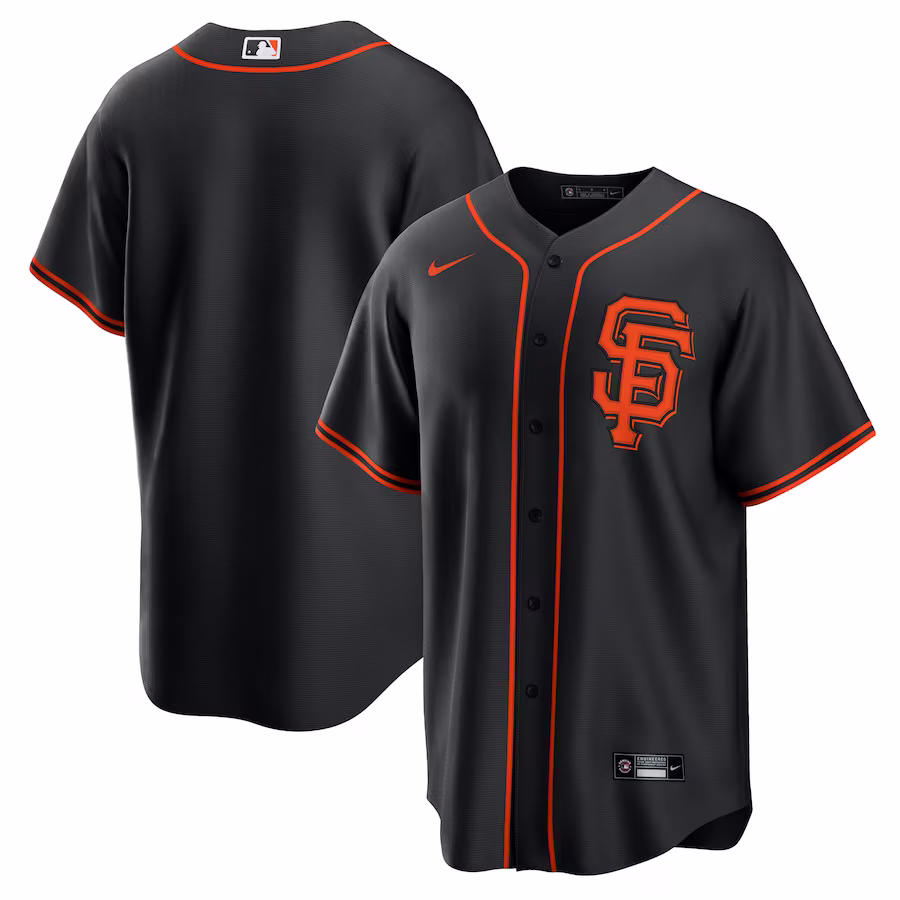 Men's San Francisco Giants Nike Black Alternate Replica Team Jersey - Puhuasuan