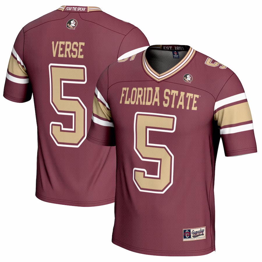 Jared Verse Florida State Seminoles GameDay Greats NIL Player Football Jersey - Garnet - Puhuasuan