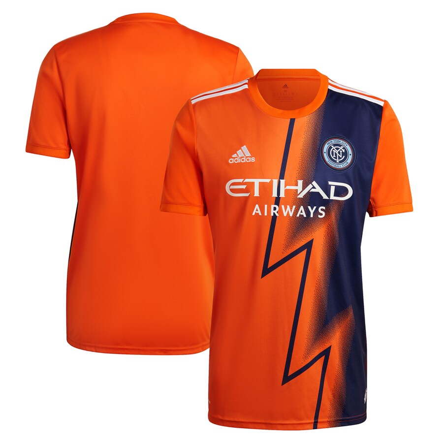 Men's New York City FC adidas Orange 2022 The Volt Kit Replica Blank Jersey - Puhuasuan
