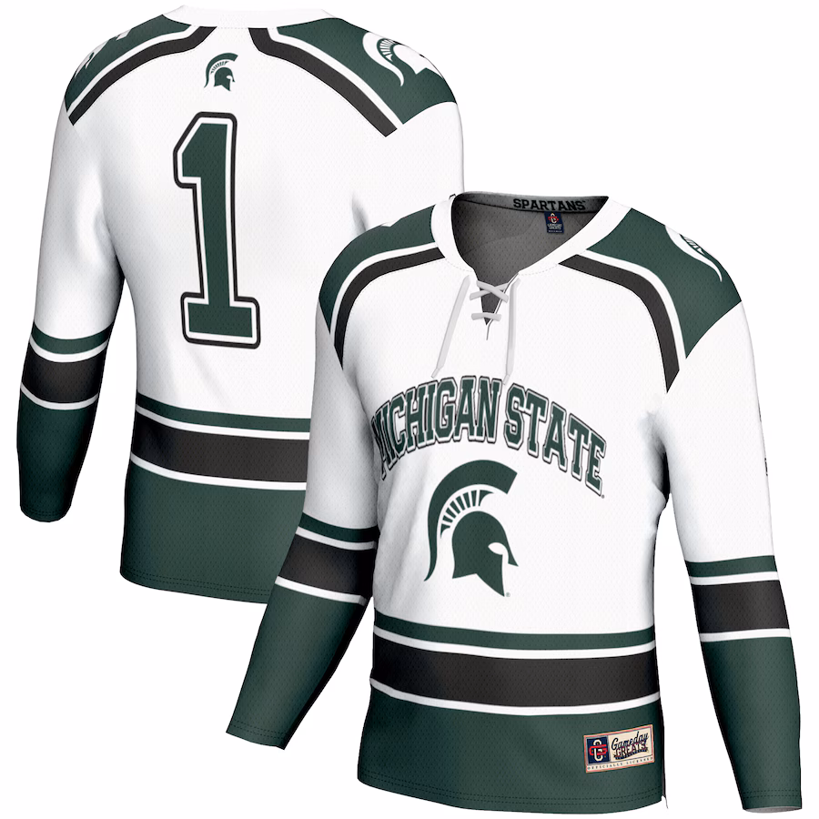 Youth GameDay Greats #1 White Michigan State Spartans Hockey Jersey - Puhuasuan