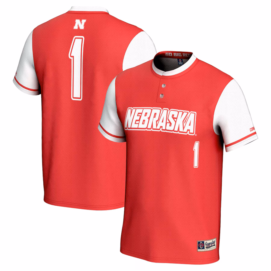 Youth GameDay Greats #1 Scarlet Nebraska Huskers Lightweight Softball Jersey - Puhuasuan
