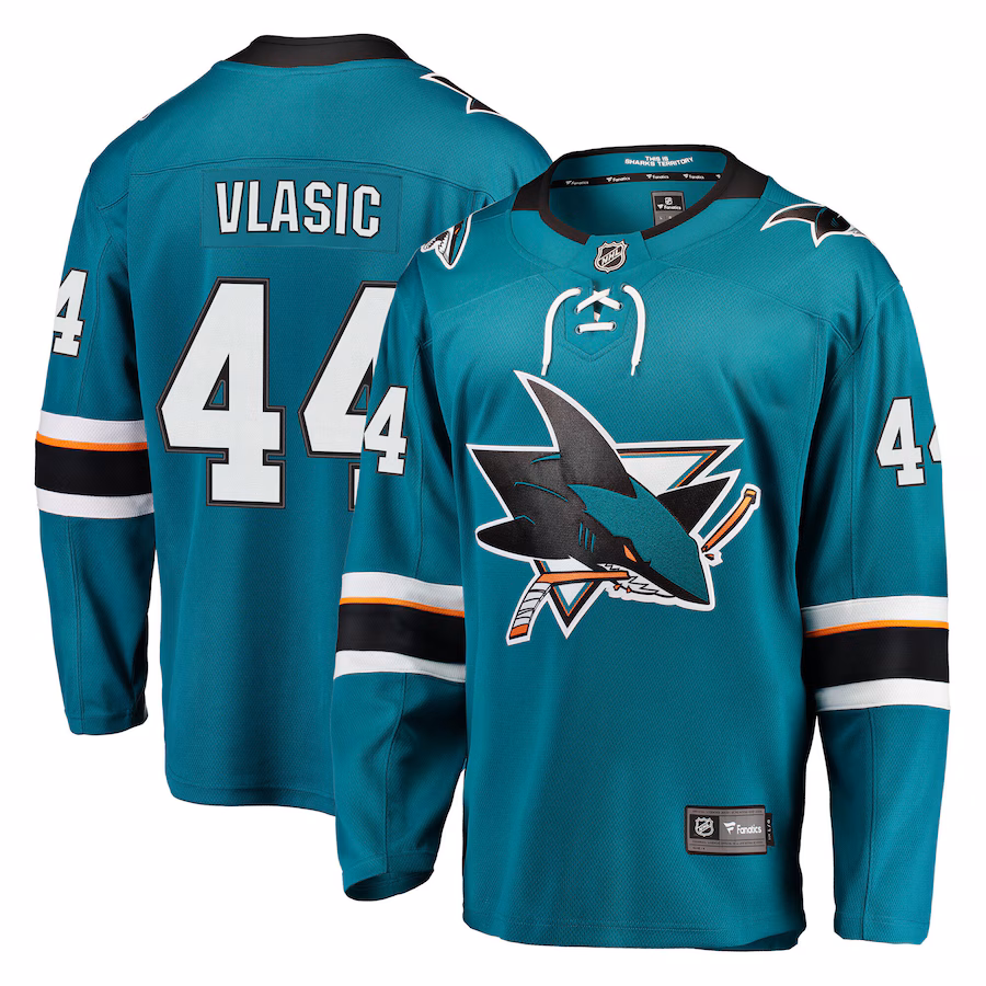 Men's San Jose Sharks Marc-Edouard Vlasic Fanatics Teal Premier Breakaway Player Jersey - Puhuasuan