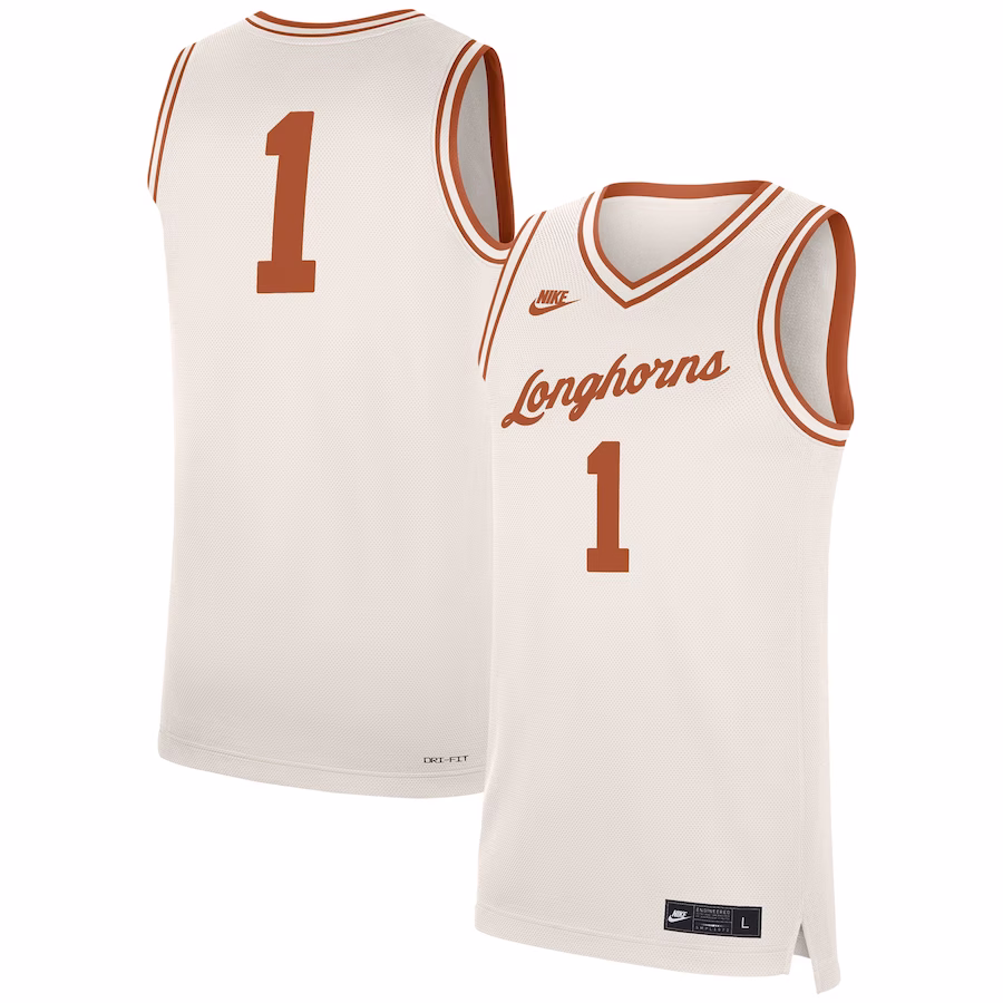 #1 Texas Longhorns Nike Retro Replica Jersey - Natural - Puhuasuan