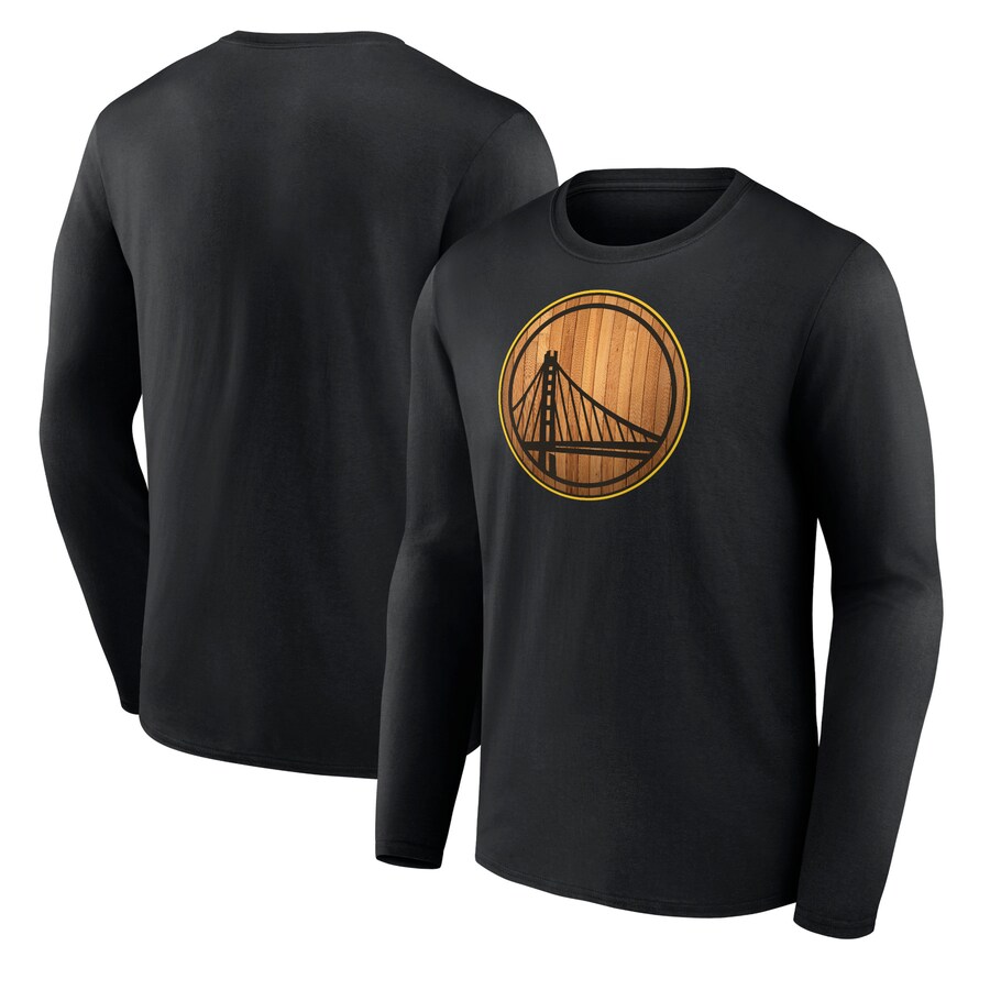 Men's Golden State Warriors  Black Hardwood Long Sleeve T-Shirt - Puhuasuan
