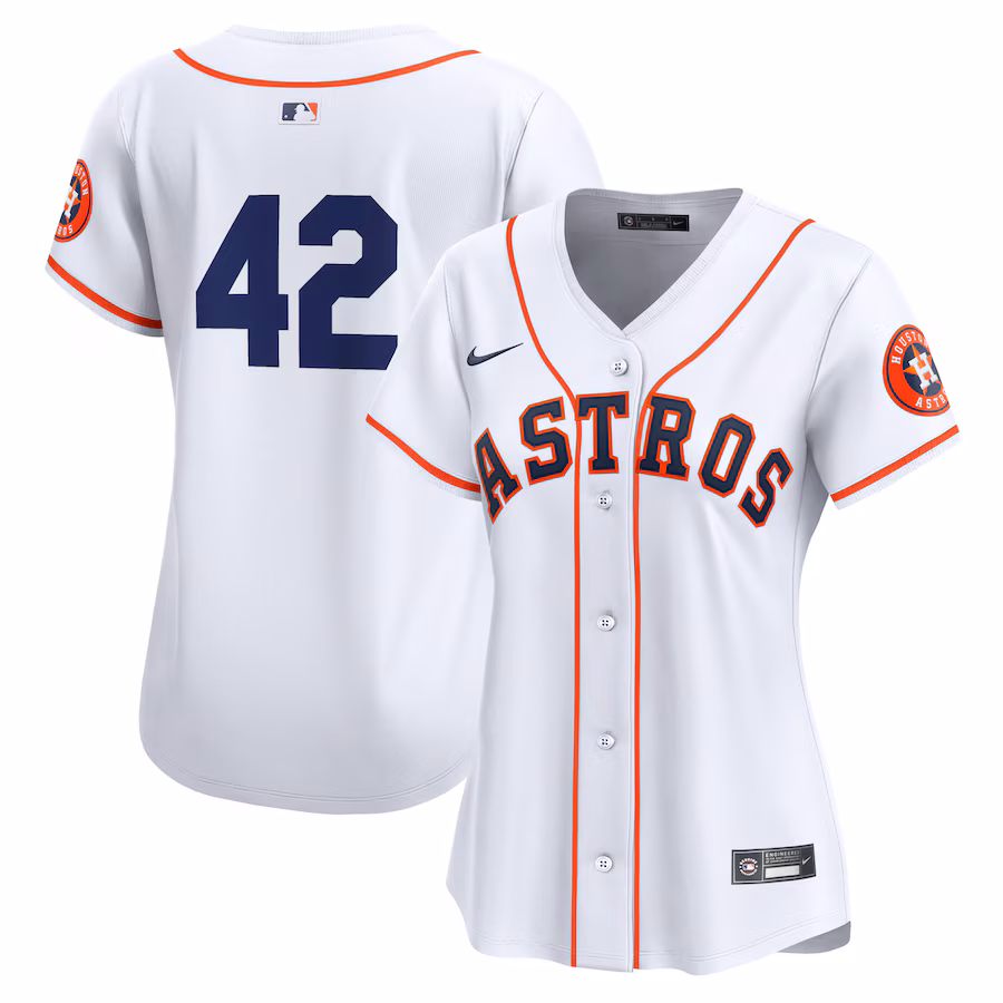 Women's Houston Astros  Nike White 2024 Jackie Robinson Day Home Limited Jersey - Puhuasuan