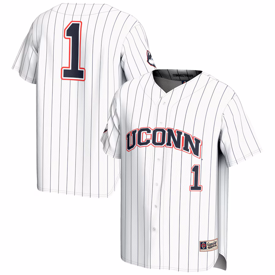 Unisex GameDay Greats #1 White UConn Huskies Lightweight Baseball Jersey - Puhuasuan