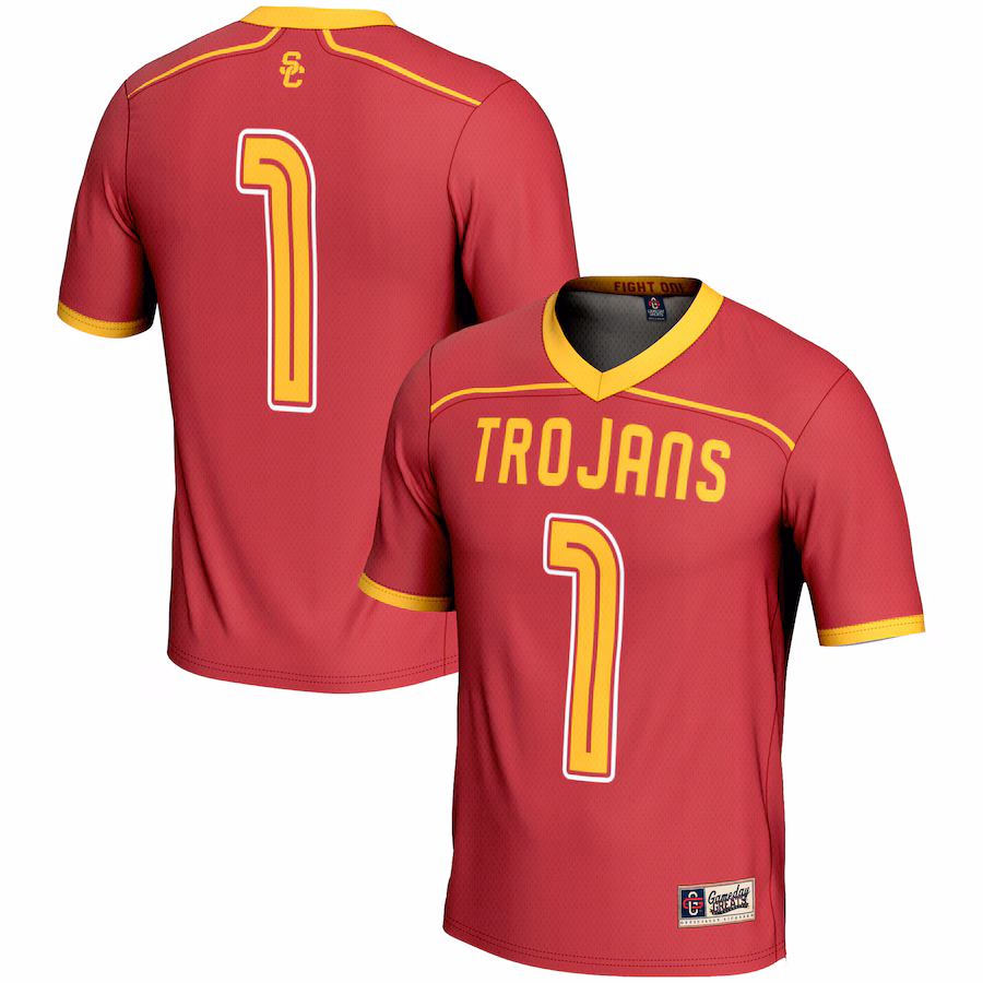Youth GameDay Greats  Cardinal USC Trojans #1 Lightweight Lacrosse Jersey - Puhuasuan