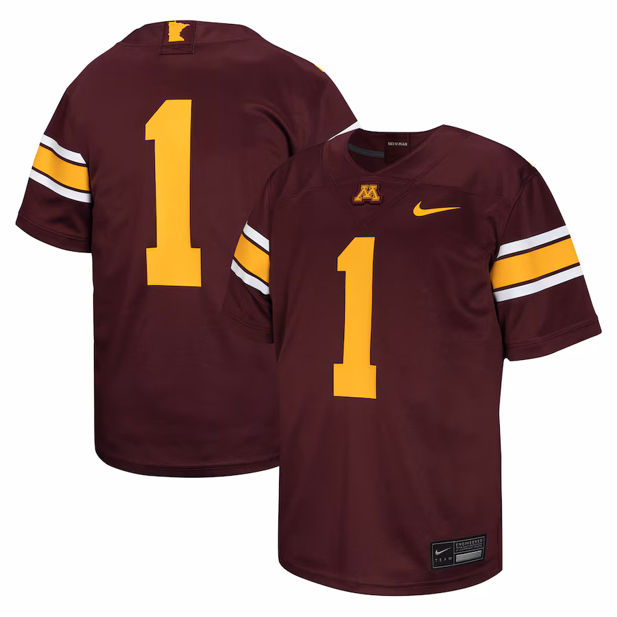 Youth Nike #1 Maroon Minnesota Golden Gophers Untouchable Football Jersey - Puhuasuan