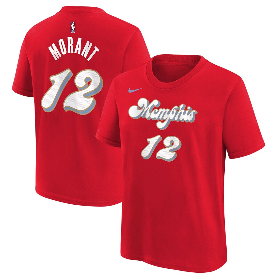 Youth Memphis Grizzlies Ja Morant Nike Red 2024/25 City Edition Name & Number T-Shirt - Puhuasuan