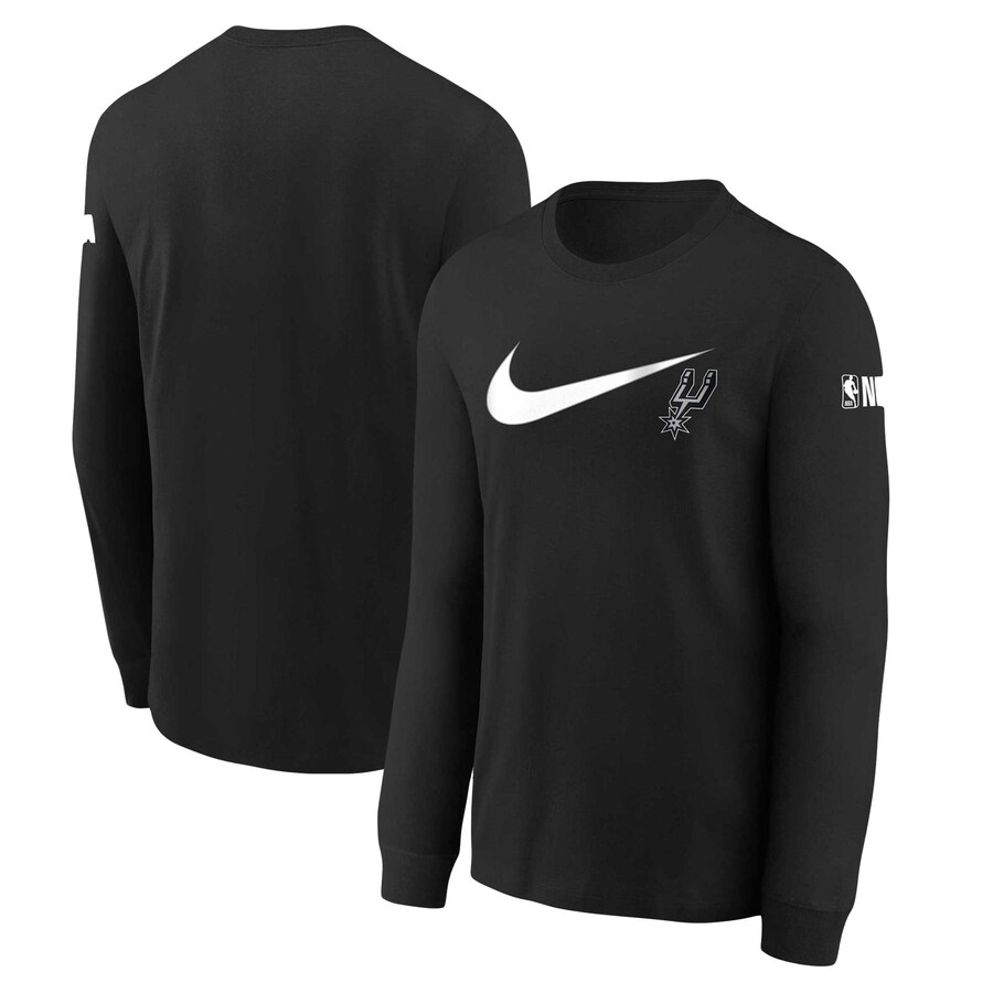 Youth San Antonio Spurs Nike Black Swoosh Long Sleeve T-Shirt - Puhuasuan