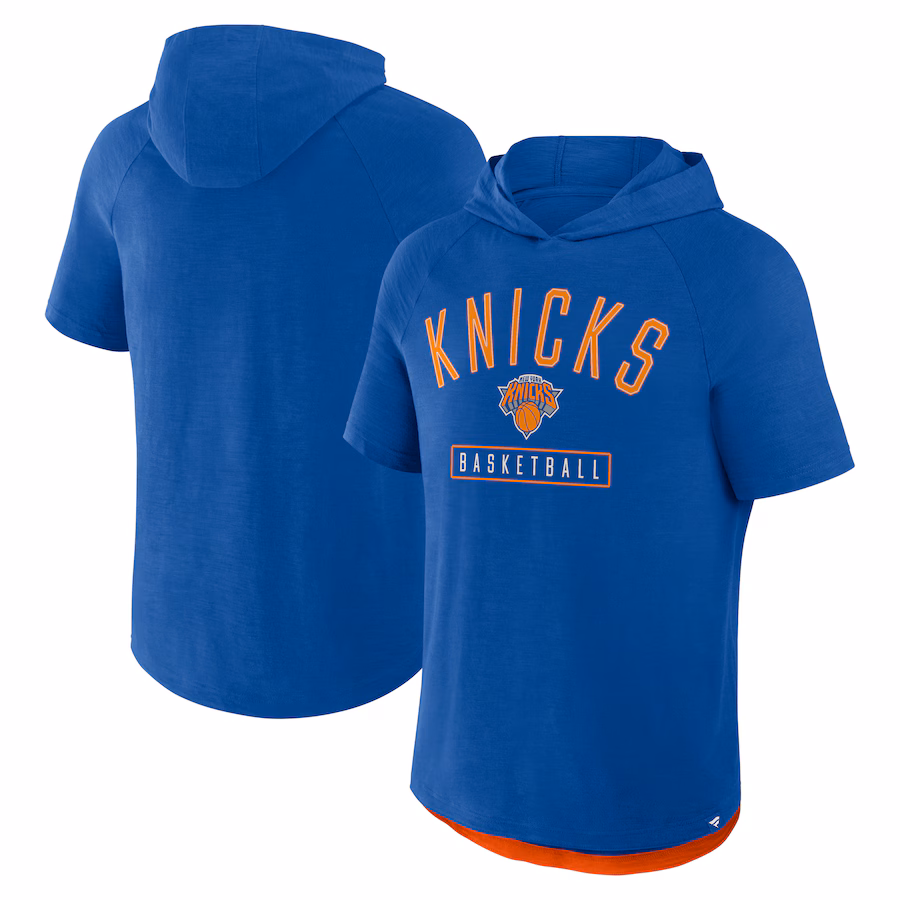 Men's New York Knicks Fanatics Deep Royal Pass Legend Hooded T-Shirt - Puhuasuan