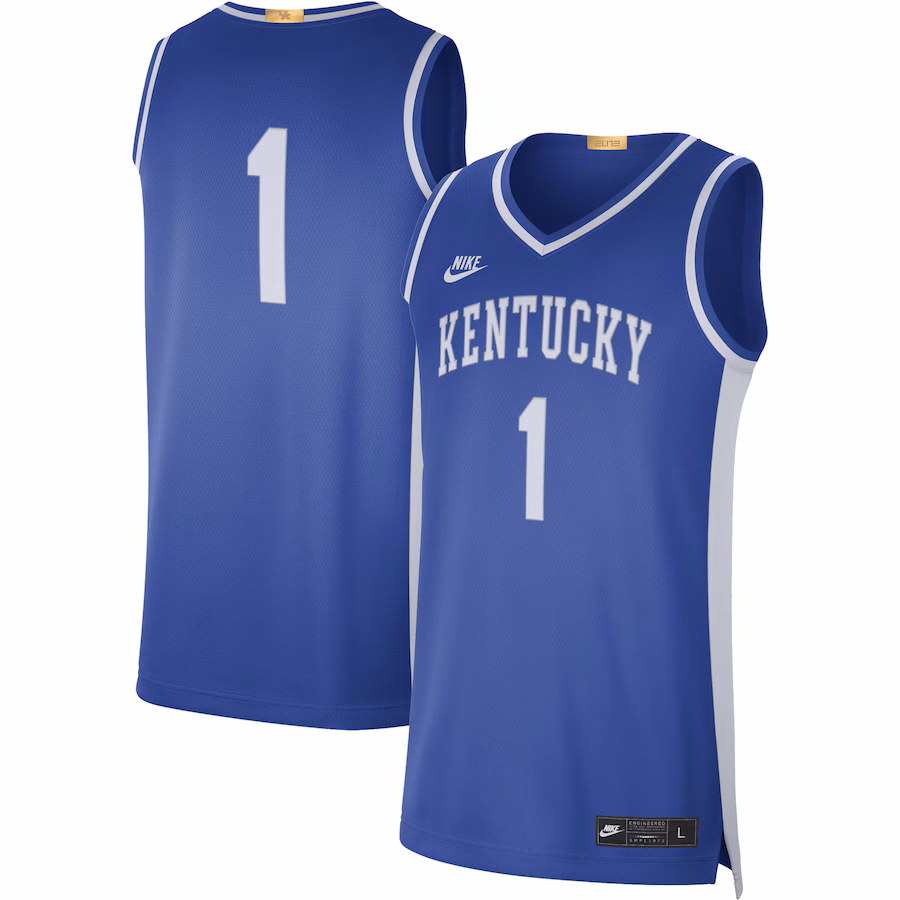 Men's Nike #1 Royal Kentucky Wildcats Limited Retro Jersey - Puhuasuan