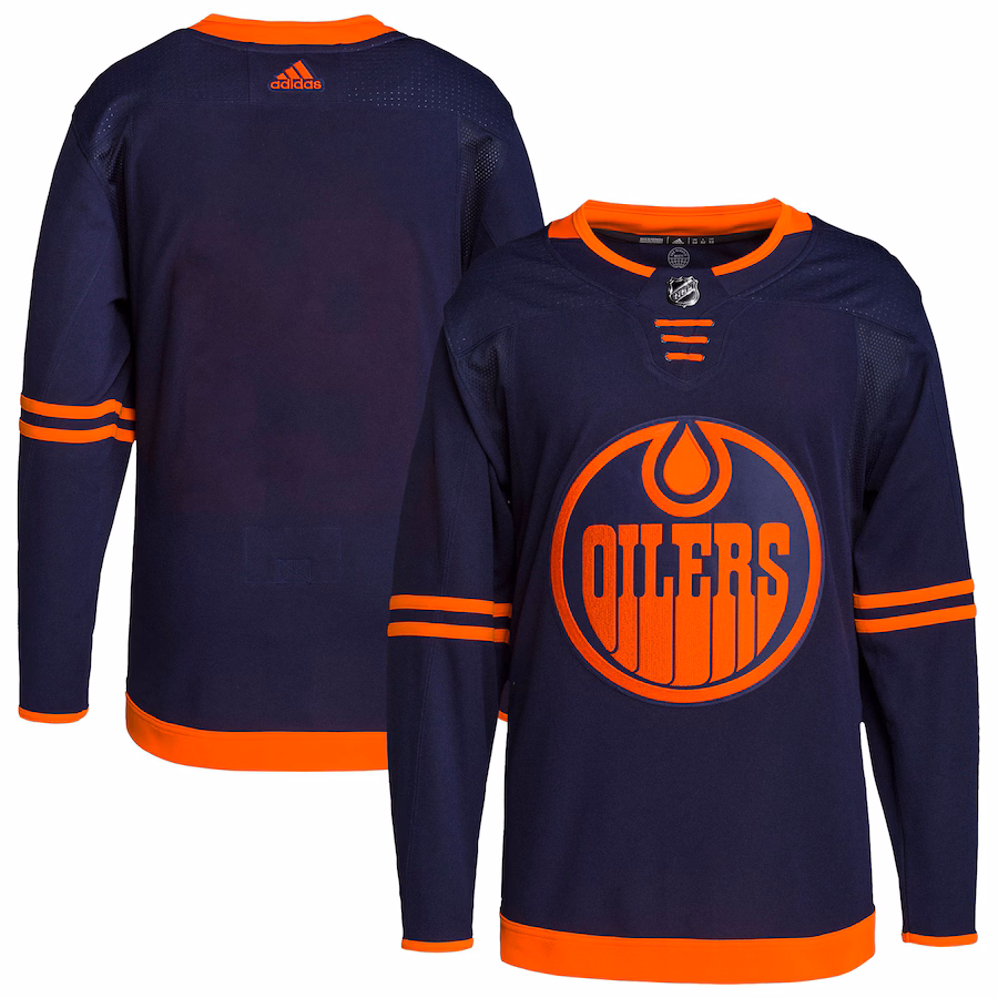 Men's Edmonton Oilers adidas Navy Alternate Primegreen Authentic Blank Jersey - Puhuasuan
