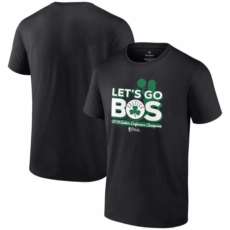 Men's Boston Celtics Fanatics Black 2024 Eastern Conference Champions Layup Drill T-Shirt - Puhuasuan